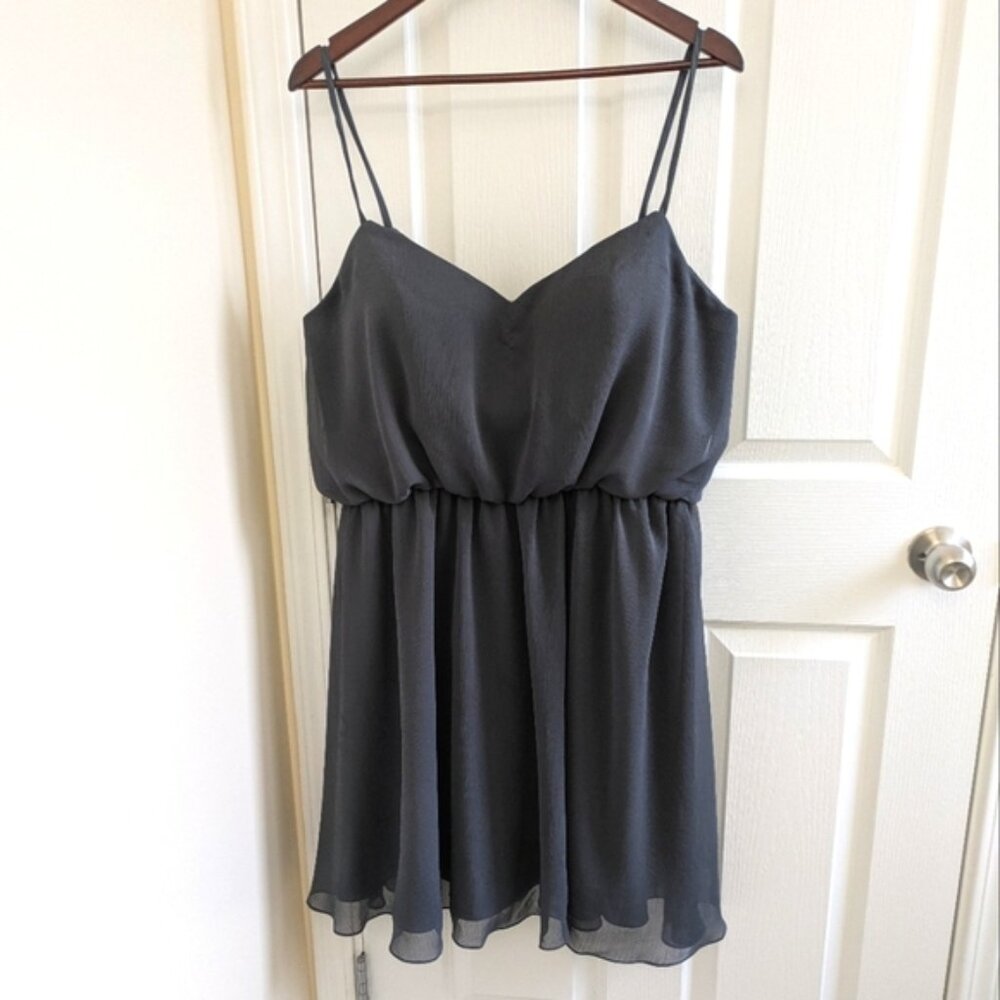 **3/$16 SALE - Kennedy Blue Charcoal Bridesmaid Spaghetti Strap Dress Size 14